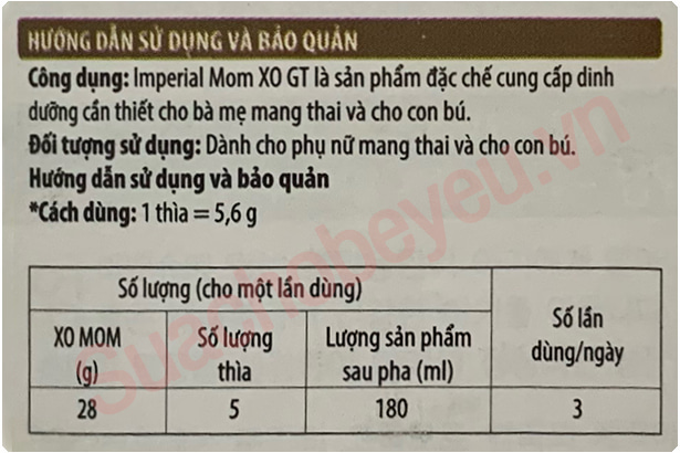 Sữa dinh dưỡng cho mẹ mang thai XO Mom lon 400g