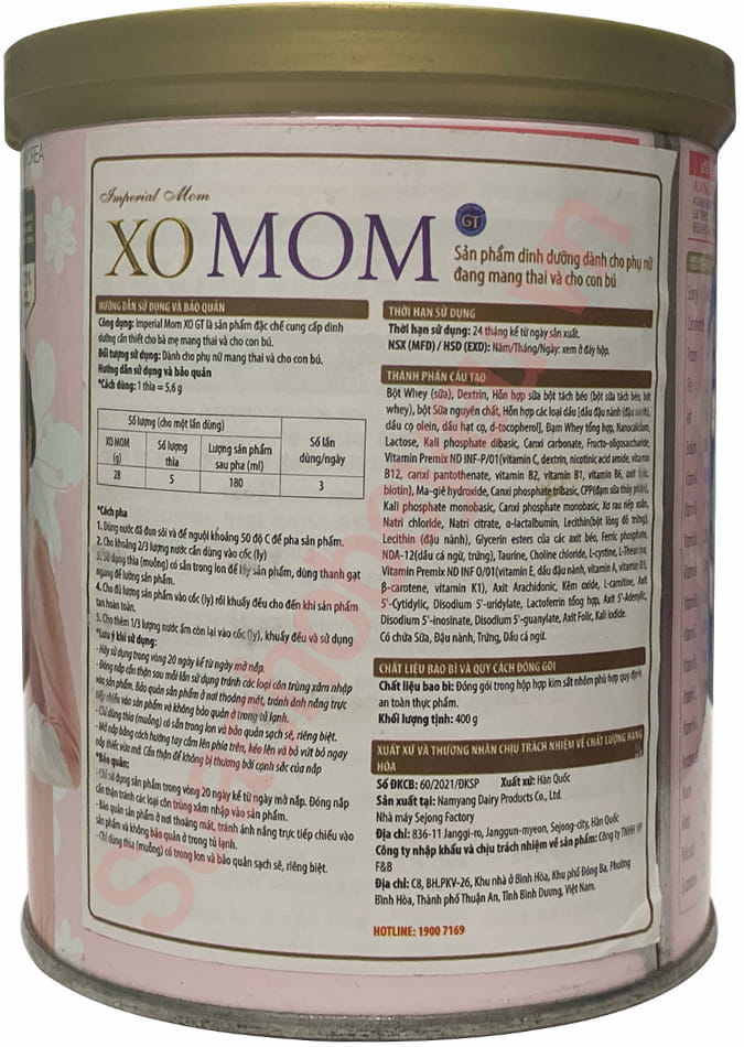 Sữa dinh dưỡng cho mẹ mang thai XO Mom lon 400g