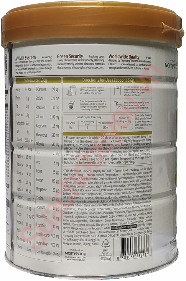 Sữa bột XO Care lon 800g Hàn Quốc cho người lớn