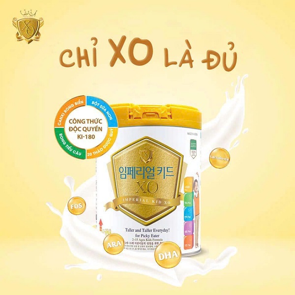 Sữa bột XO Kid lon 800g cho trẻ 2-15 tuổi