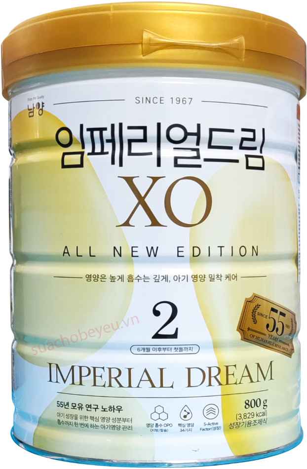 Sữa XO số 2 lon 800g nội địa Hàn Quốc cho trẻ 6-12 tháng tuổi