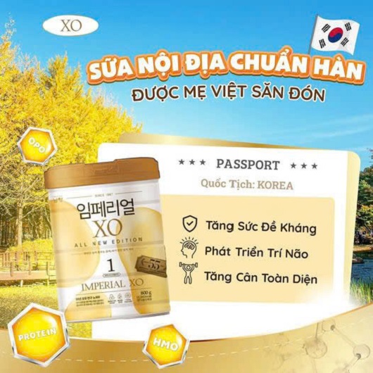 Sữa XO số 1 nội địa Hàn Quốc lon 800g cho trẻ 0-6 tháng tuổi